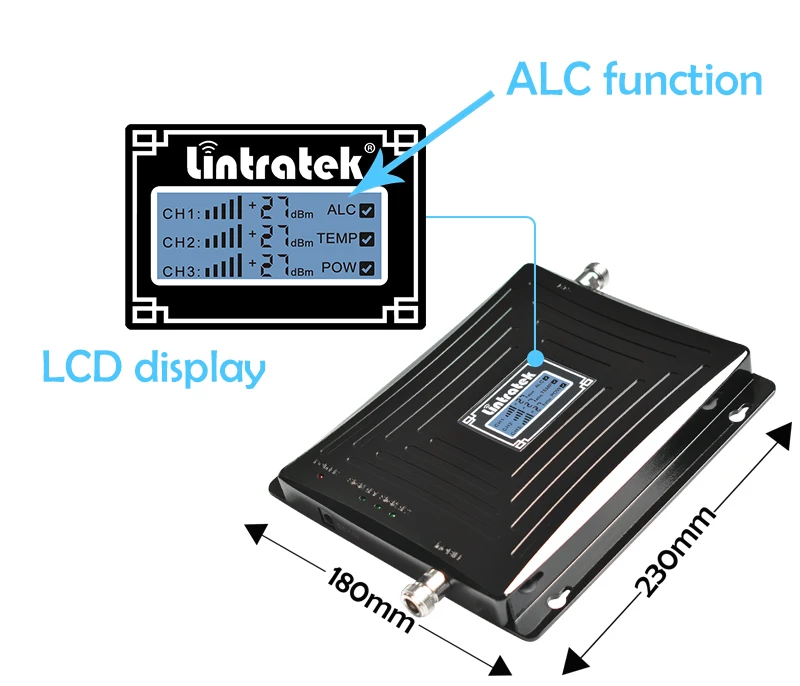 Lintratek автомобильный Ретранслятор с тремя полосами GSM 900 WCDMA 2100 LTE 1800 2G 3g 4G усилитель сигнала Сотовый телефон GSM усилитель в автомобиле