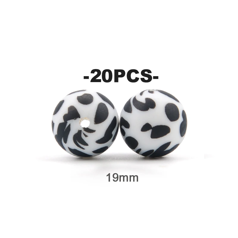 Floral and Leopard Print Silicone Bead Set