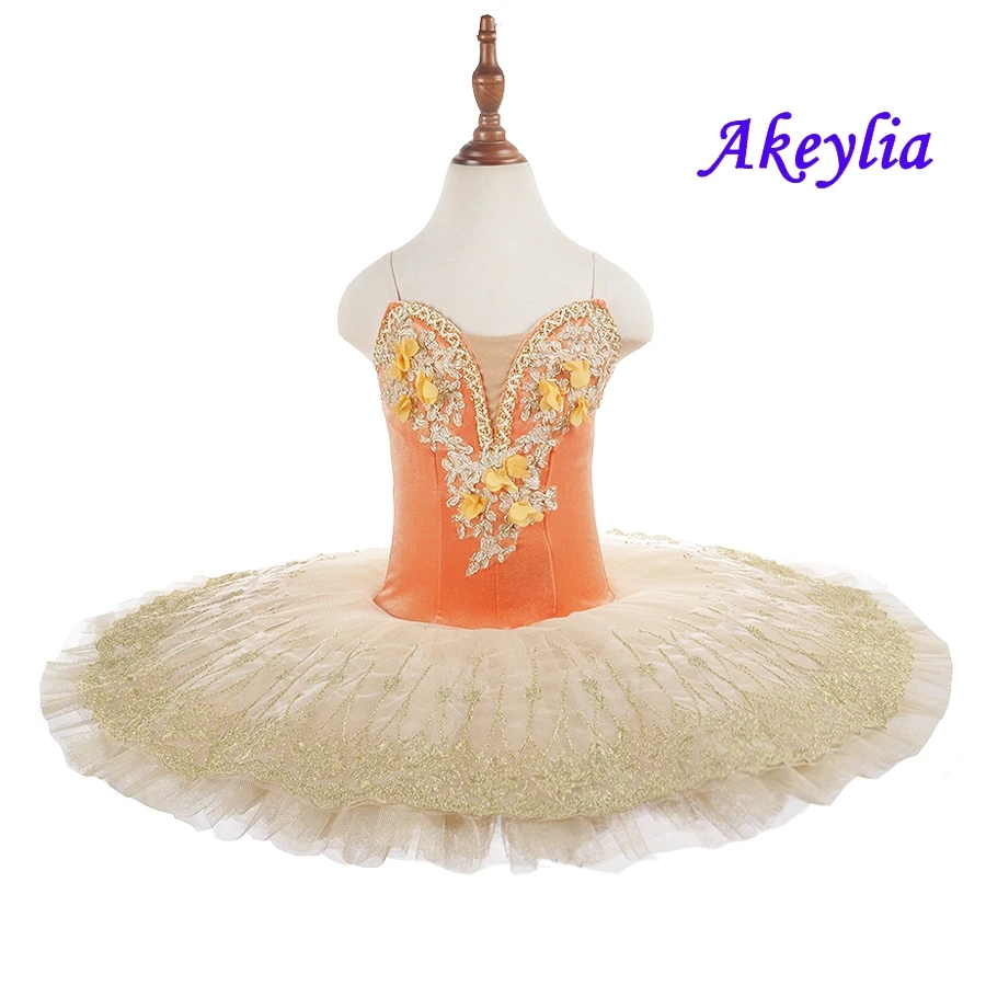 Orange Pancak Tutu Fairy for Girls Practice Sleeping Beauty Performance Female Ballet Costume Blue Per-professional Tutu lilac