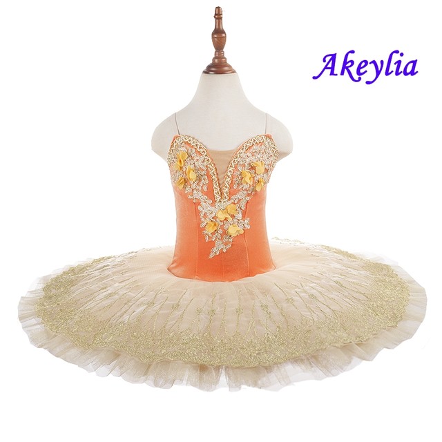Orange Pancak Tutu Fairy for Girls Practice Sleeping Beauty Performance Female Ballet Costume Blue Per-professional Tutu lilac