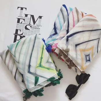 

New style autumn and winter Fashion lady quality cotton Shawl matching Flower Print Beach scarf Women cotton material silk scarf