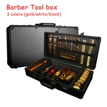 Portable Barber Tool Storage Box PVC Hairdressing Suitcase Scissors Shears Comb Clips Hair Tool Organizer Barber Shop Suitcase
