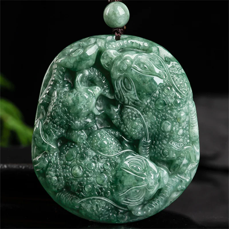 

Hot Selling Natural Hand-carve Jade Lucky Golden Toad Necklace Pendant Fashion Jewelry Accessories Men Women Luck Gifts