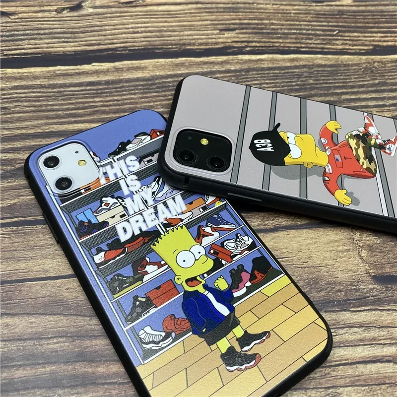 trend Simpson soft case for iphone 12 mini 11 pro x xs max xr 8 7 6 6s plus SE 2 silicone phone cover AJ Shoes coque fundas capa