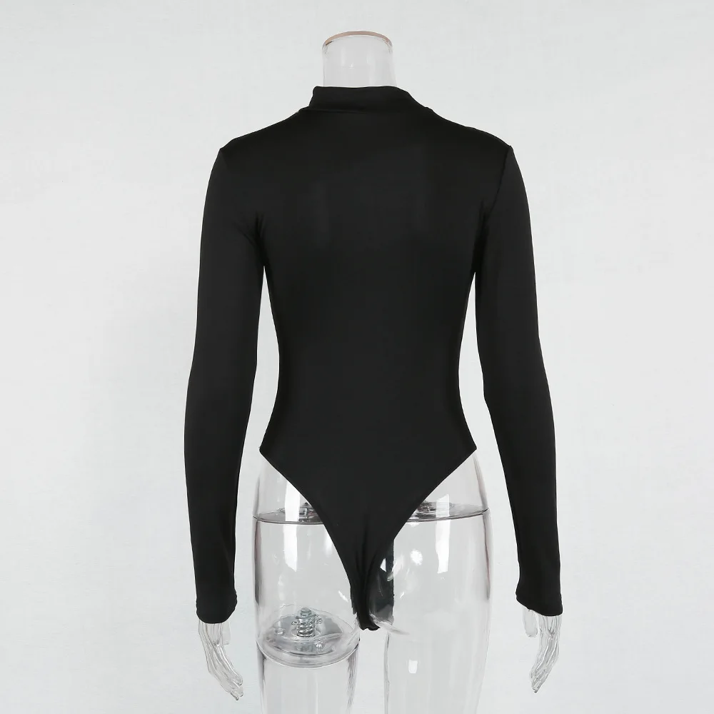 Autumn Spring New 2019  Body Top shirts Long Sleeve Hollow Out Solid Bodysuit Women Clothing Fashion Slim Romper Jumpsuit