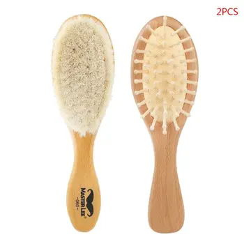

Wooden Baby Hair Brush+Comb Set for Infant Massage and Cradle Appease Perfect Baby Shower Gift