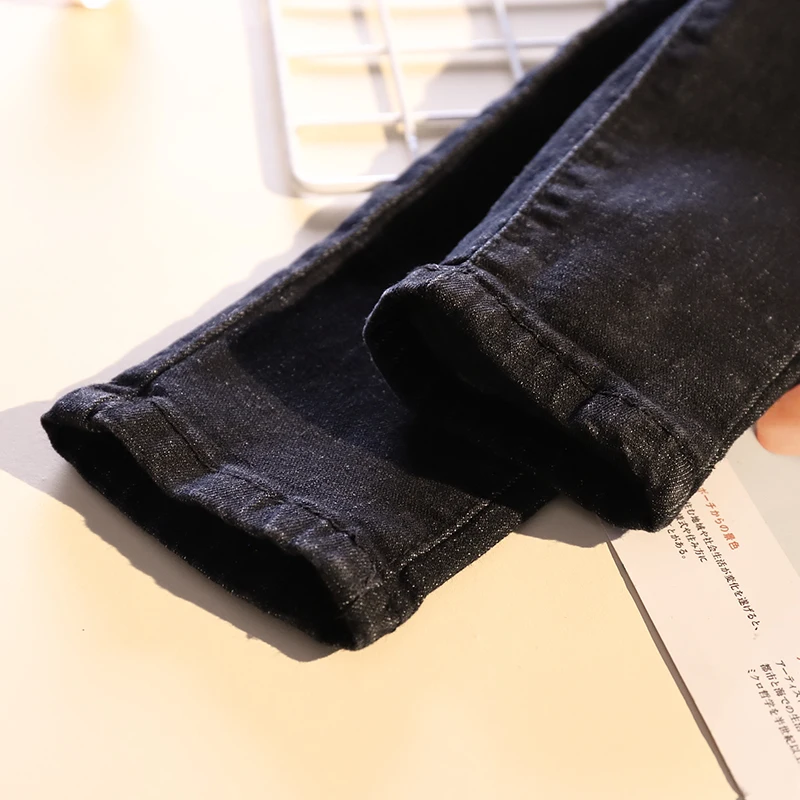 4xl хорошее качество плюс большие размеры джинсовые трусики женские Весна Зима Осень с высокой талией бахромой отверстие джинсовые брюки женские K0153