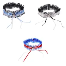 Элегантные женские кружевные подвязки со стразами и бантом для свадебной вечеринки