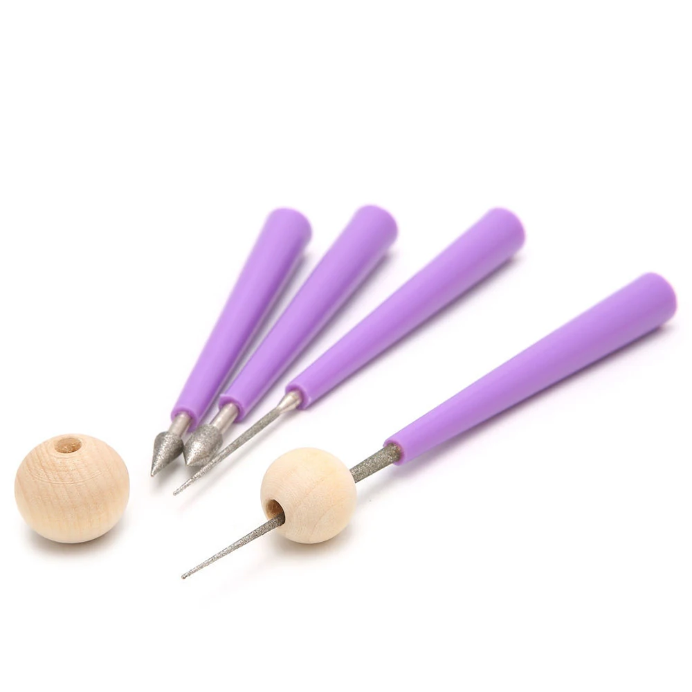 4pcs Diamond Pearl Glass Bead Reamer Burr Beading Hole Enlarger Tool Set DIY New Useful Jewelry 3