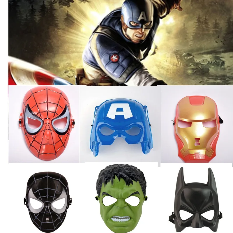 Marvel-figura de máscara de Spiderman, Cosplay de Los Vengadores, Spiderman, Hulk, Iron Man, Capitán América, máscaras de Halloween, juguetes en miniatura de Pvc