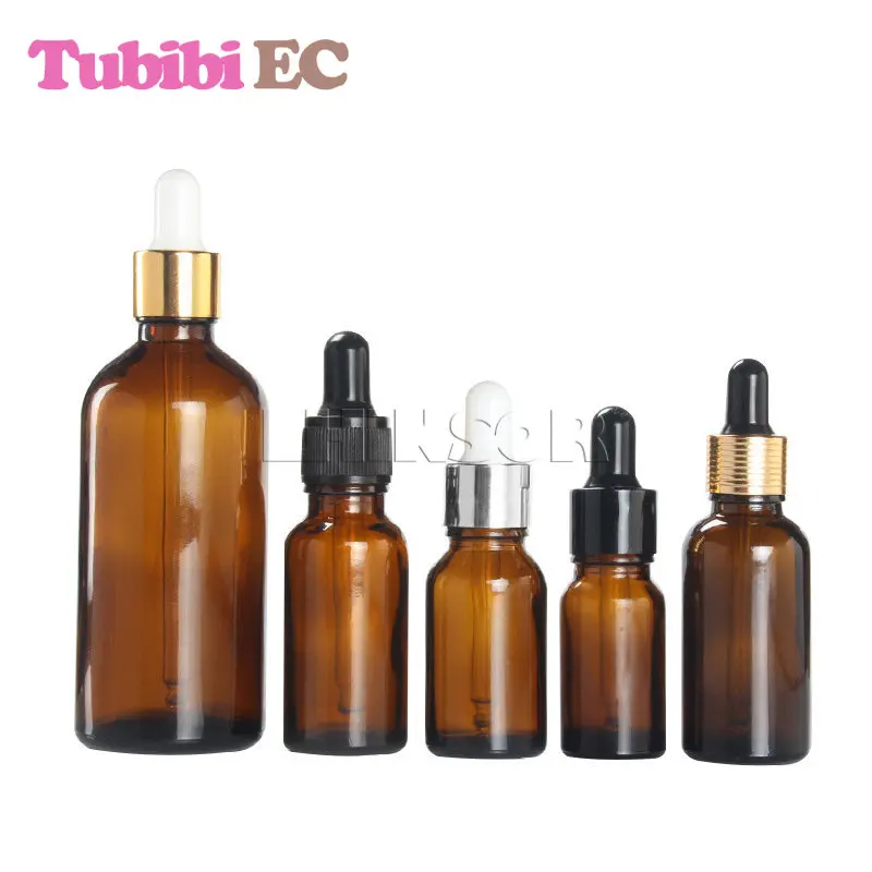 

50pcs/lot 5ml 10ml 15ml 20ml 30ml 50ml 100ml Wholesale Amber Glass Essential Oil Doterra Vials Dropper Liquid Pipette Bottles