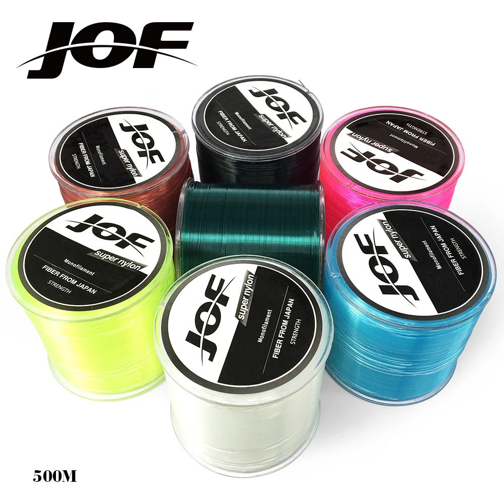 JOF Nylon Fishing Line 500m Extreme Strong Monofilament Fishing Line 5  LB-30 LB