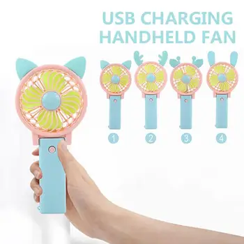 

ABS Outdoor Mini Cooling Fan Cute USB Mini Fan Summer Handheld Portable Ear Fan Travel Cartoon Home