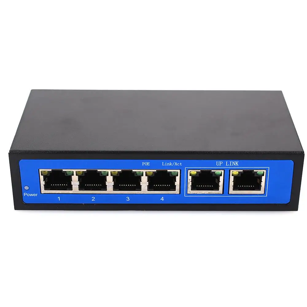 Универсальный Ethernet-коммутатор с POE домашний роутер для телефона 4 + 2 порта RJ45 250 м