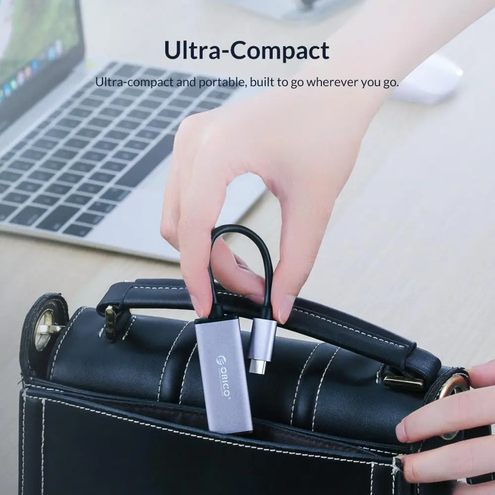 ORICO Type C к RJ45 алюминиевый Ethernet Lan адаптер USB2.0/3 0 Gigabit Network Card10/100/1000 Мбит/с для MacBook Pro