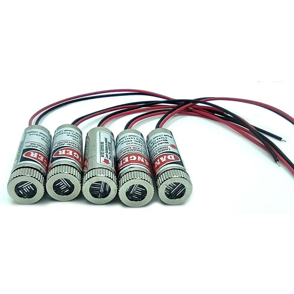 5pcs Cross 58°/ Cross 90° 650nm 5mW 12x35mm 1235 3-5V Adjustable Focusable Red Laser Module Industrial 12mm LED LD Module
