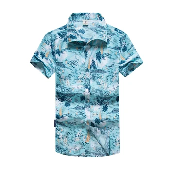 

Camisas Fashion Hawaiian Style Men Short Sleeve Shirt Summer New Casual Coconut Tree Print Oversized Shirts Men Camisa Masculina