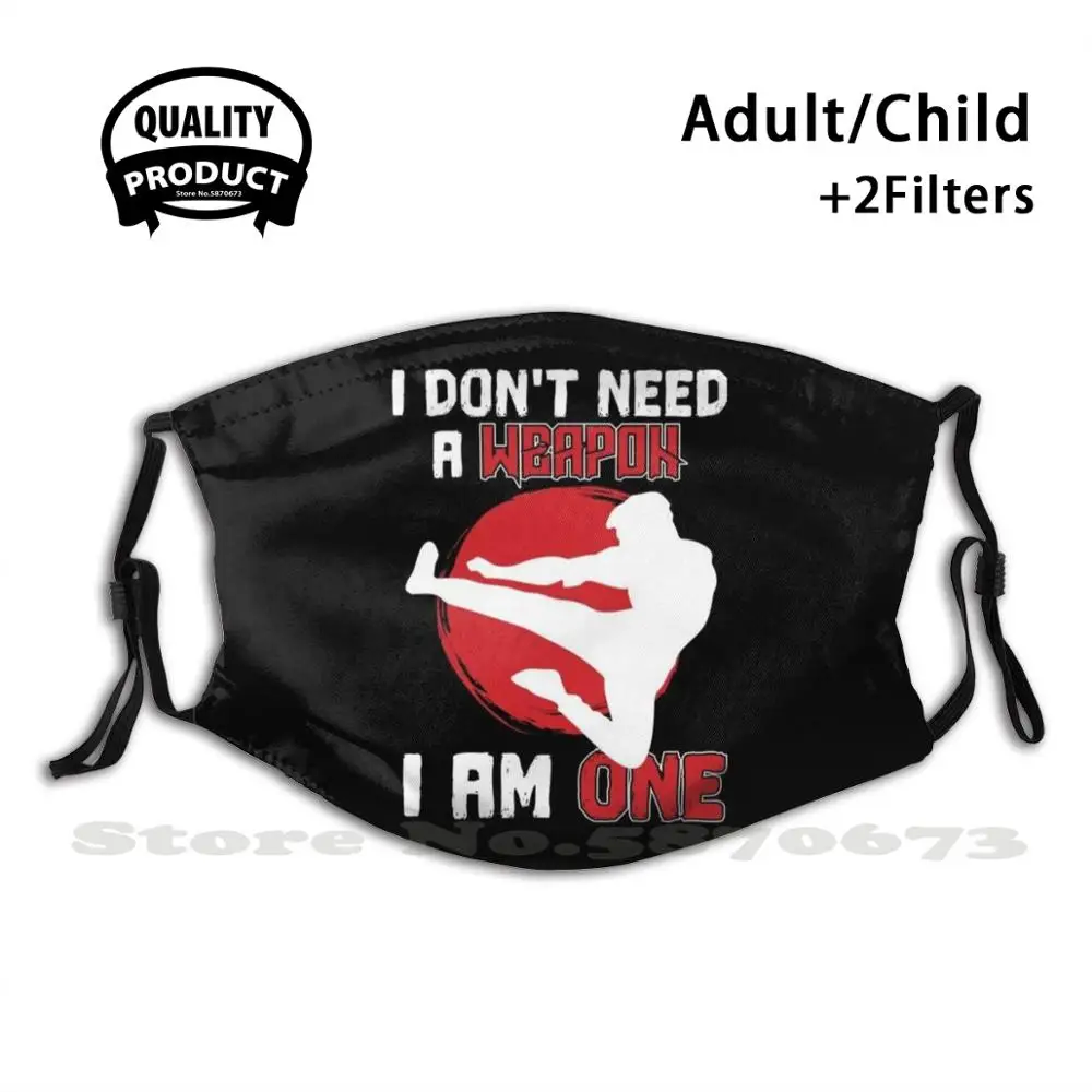 

I Don'T Need A Weapon I Am One Karate Gift Martial Arts Reusable Mouth Mask Filter Cool Funny Masks Martial Arts Mixed Martial