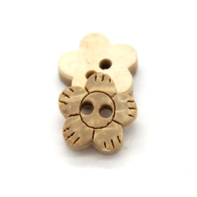 10mm Flower Carved White Wood Natural Shirt Buttons For Clothes Sewing DIY Crafts Wooden Coconut Children Scrapbooking Wholesale White Sunflower