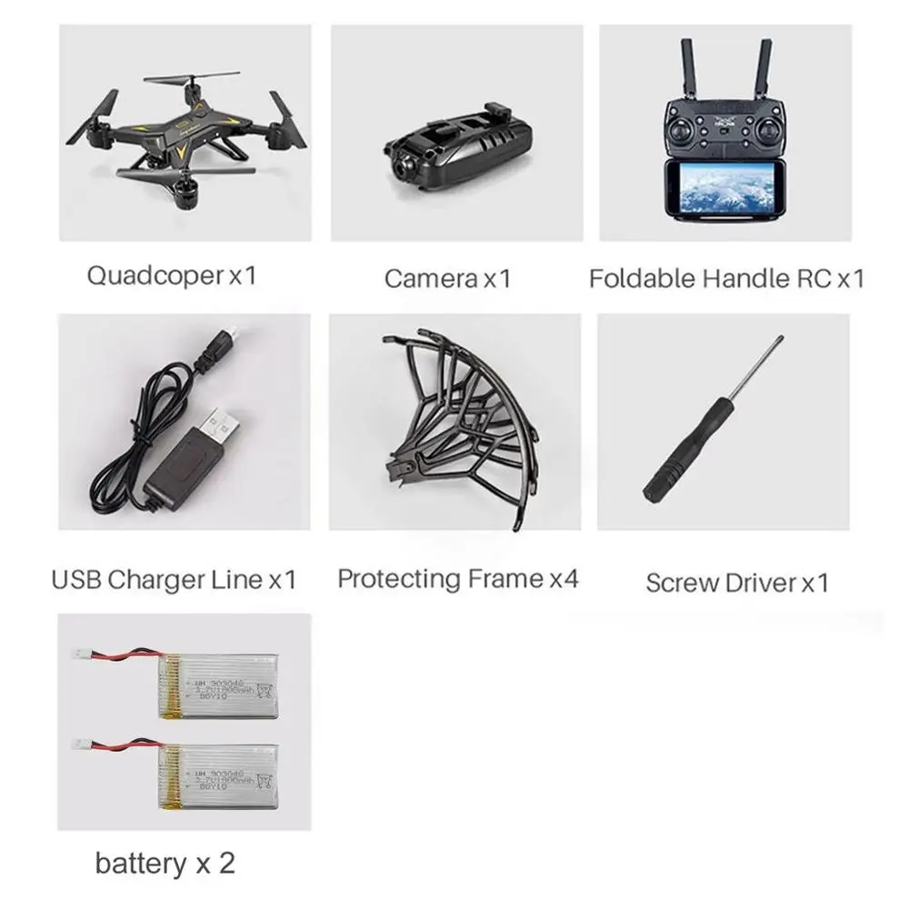Черный KY601S складной RC FPV, вертолет-Дрон с 4K HD камерой большой высоты полета удерживает один ключ возврата RC самолет 2 батареи - Цвет: Черный
