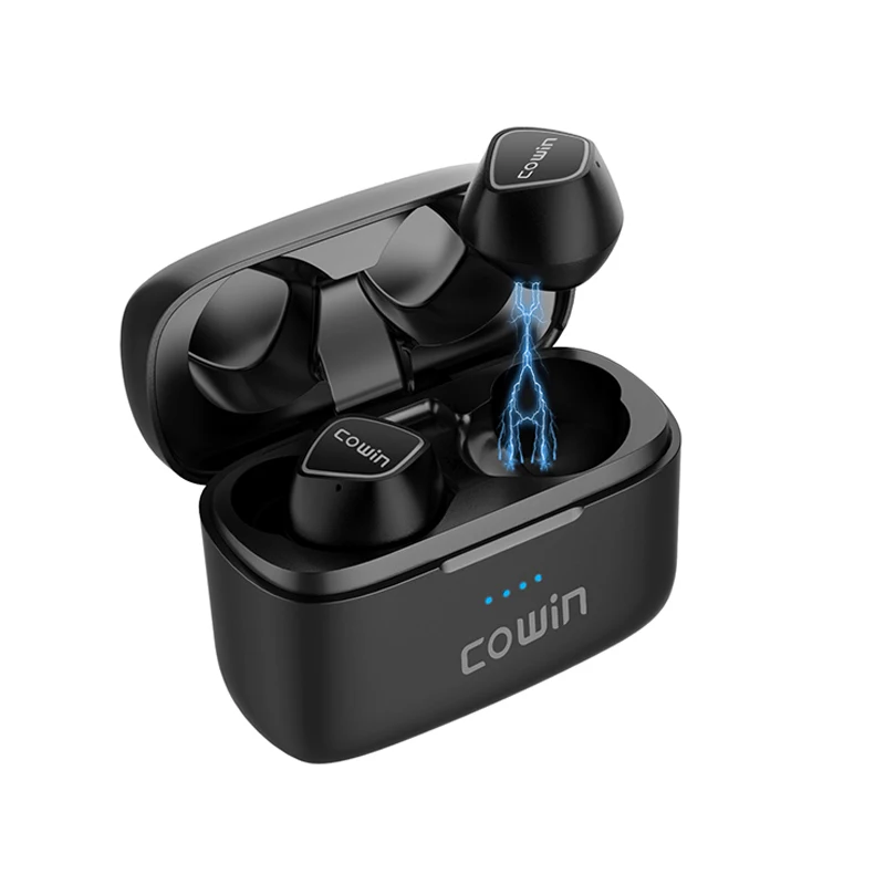 Black Cowin KY02 Bluetooth 5,0, беспроводные наушники, IPX5, водонепроницаемые, для бега, спортивные, свободные руки, настоящая беспроводная гарнитура для телефона - Цвет: Black