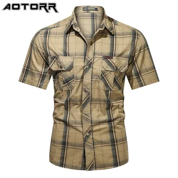 Mens Short Sleeved Summer Cotton Shirt