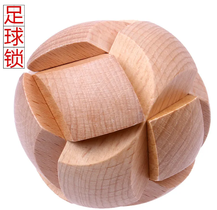 Burr Puzzle Luban Lock для детей и взрослых, обучающая классическая игрушка, декомпрессия, разборка, деревянный бутик, строительные блоки, Footba