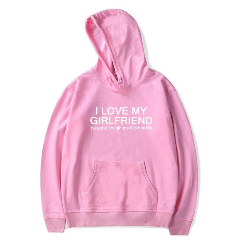 Свитшот мужской с надписью I Love My Girl худи принтом в стиле хип хоп Повседневная