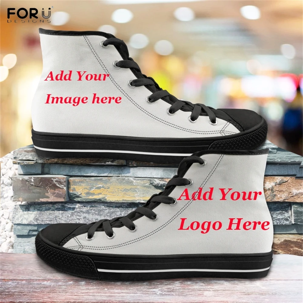 FORUDESIGNS/ваш логотип/изображение/текст/Имя обувь для унисекс с высоким берцем