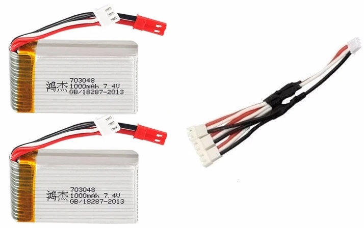 7,4 v 1000mah 703048 Lipo батарея+ зарядное устройство для MJXRC X600 U829A U829X X600 F46 X601H JXD391 FT007 2s Lipo батарея RC игрушка Батарея - Цвет: Цвет: желтый