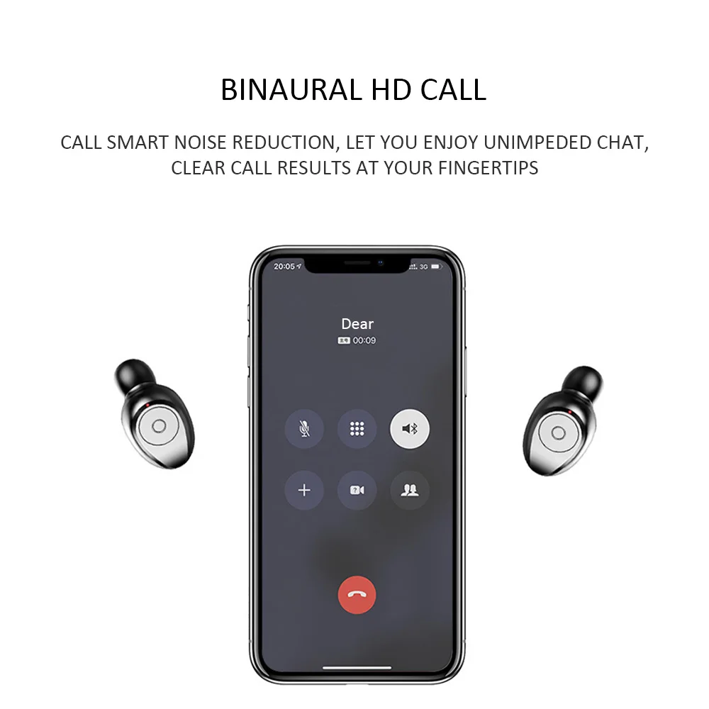 TWS Bluetooth наушники беспроводные наушники стерео BT V5.0 Спортивная Беспроводная гарнитура наушники гарнитура для iPhone Xiaomi