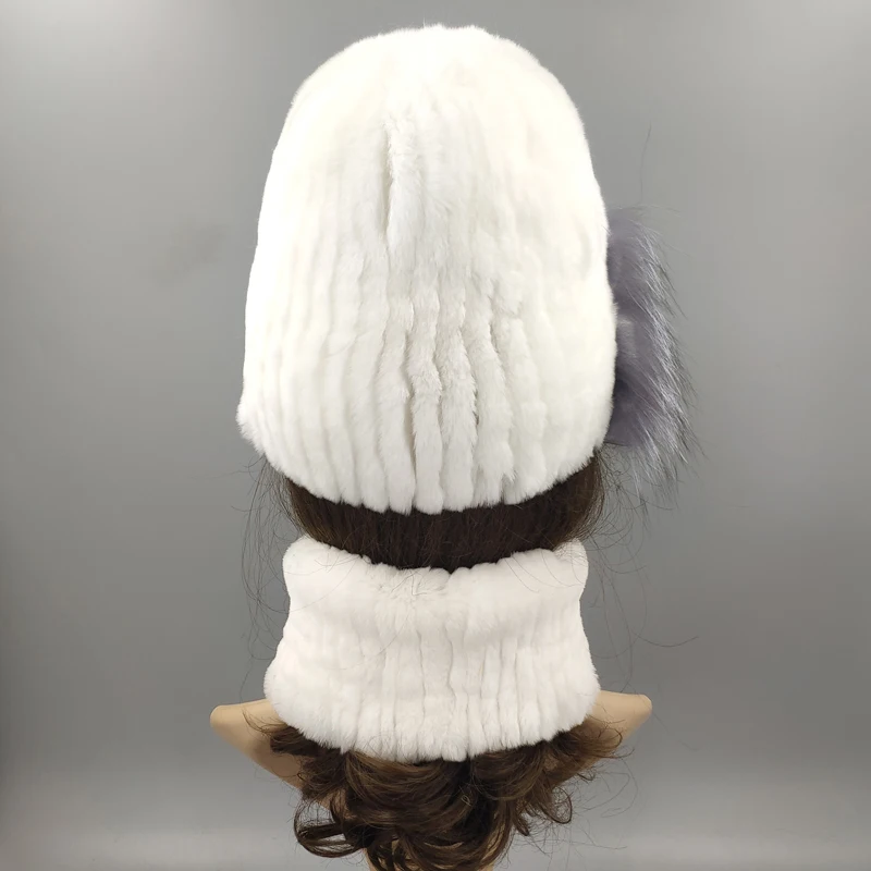 Зимние женские головные уборы Лисий помпон из меха кролика skullies beanies Теплые эластичные модные пушистые уличные Стильные Шапки из натурального меха