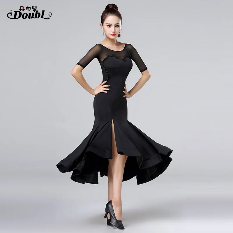 DOUBL New Modern Dresses Dress Backless Social Ballroom Waltz Dance Skirt Dancing Costume Performance Competition Tango Wear