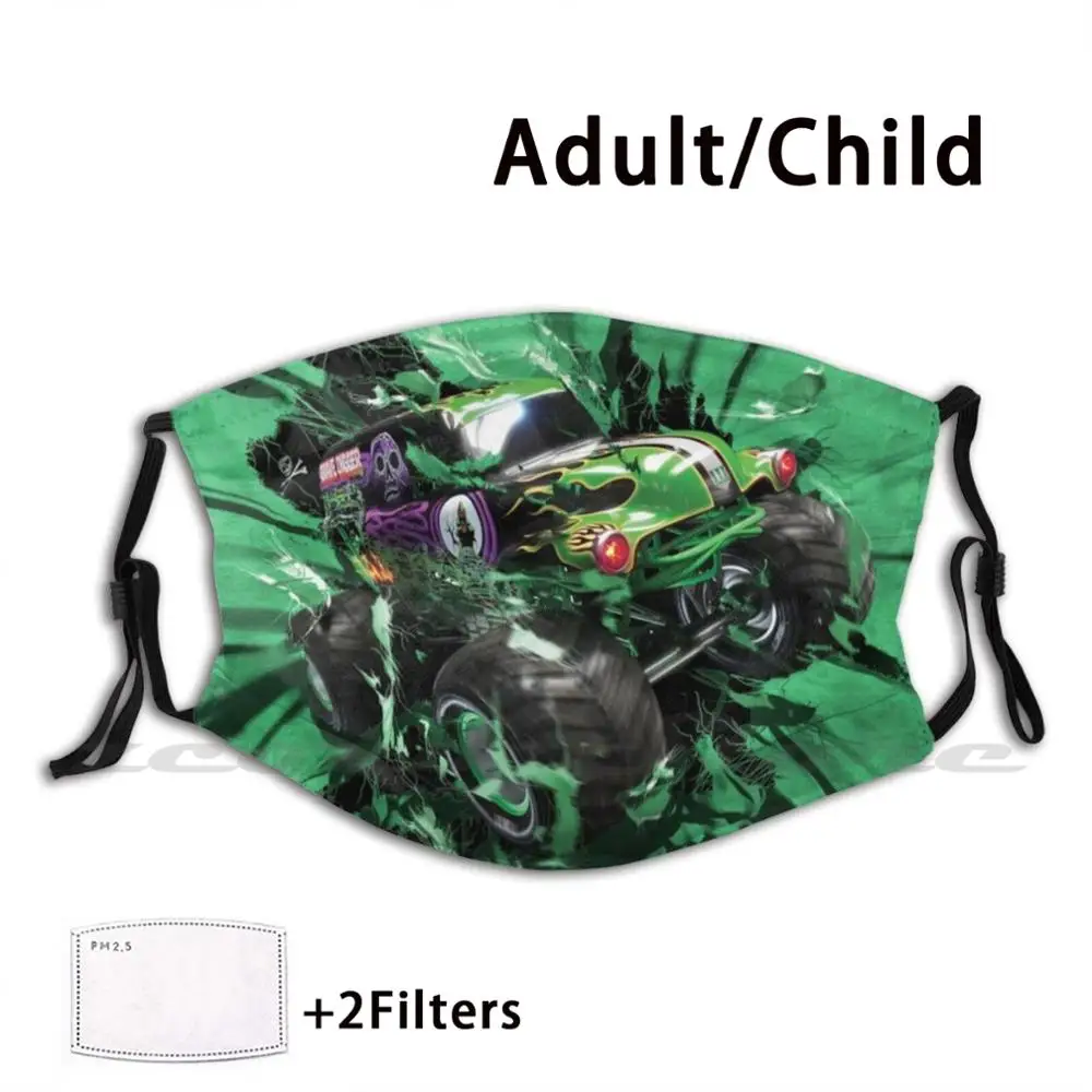 

Monster Truck маска тканевый моющийся фильтр "сделай сам" Pm2.5 для взрослых детей Monster Truck Fan Monster Truck
