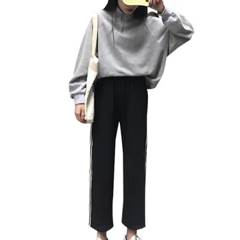 

Women Pant Spring Summer Solid Color Loose Elastic High Waist Casual Pants For Women High Waist Women's Trousers Flair Broek
