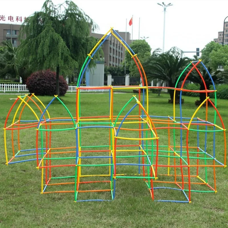 100 шт./компл. творческая детская 4D Пластик соломы & шаровой шарнир строительные