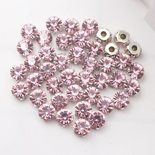 Promotion SS12-SS40 Crystals Claw Cup Rhinestone shiny strass stones metal base Fabric beads Craft Top Rhinestones For Clothes lt rose