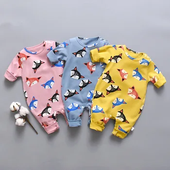 

Spring-Autumn Clothing New Born Baby Cartoon Animal Rompers 100% Cotton Jumpsuit Infant Baby Boys Girls Long Sleeve Pajamas Out