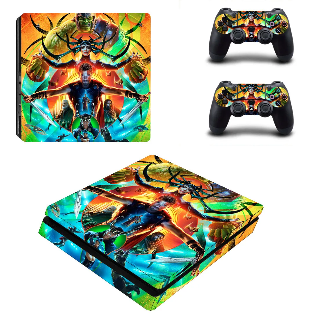 Мстители Тор Ragnarok PS4 Slim sticker s Play station 4 кожа Наклейка для playstation 4 PS4 Slim консоль и контроллер Skins