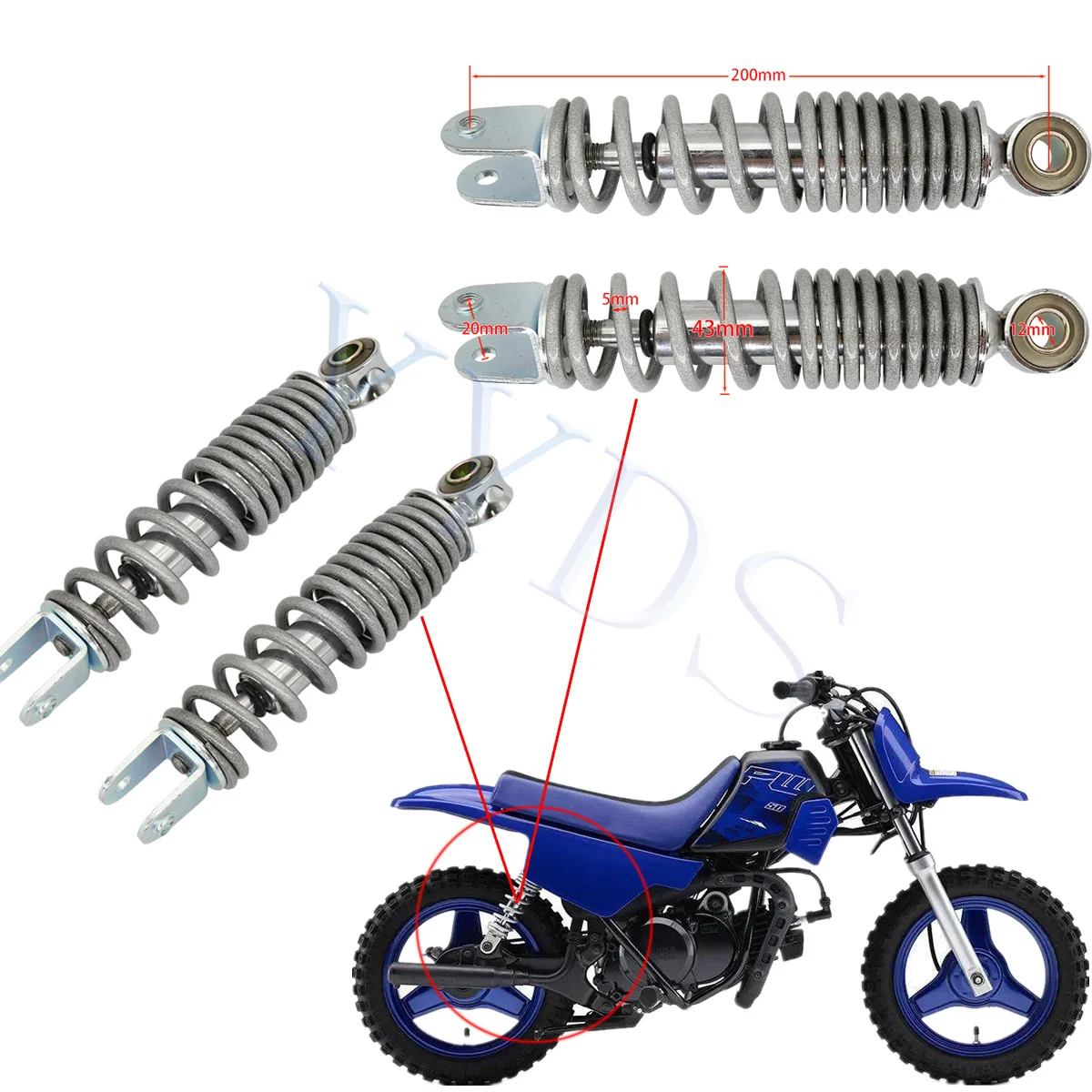 Задний амортизатор 12 мм пружинная подвеска для Yamaha PW50 PW 50 PY50 peewee Y-Zinger