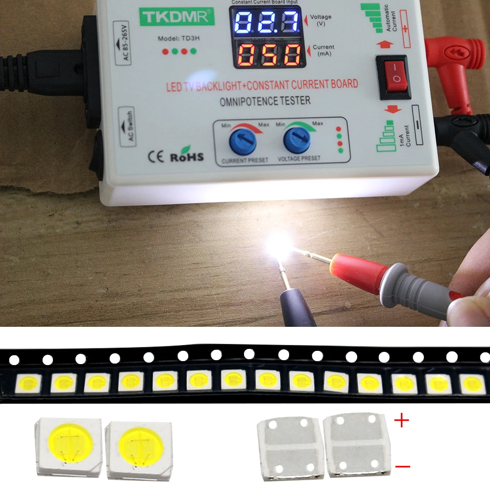 TKDMR JF LED Ʈ, , 2W 3030, 3V , 250MA  µ 10000-20000k, LCD TV , 100 , 50 