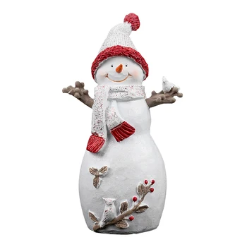 

Desktop Decor New Year Portable Home Figurines Cute Kids Gift Snowman Ornament Resin Craft Holiday Smile Doll For Christmas