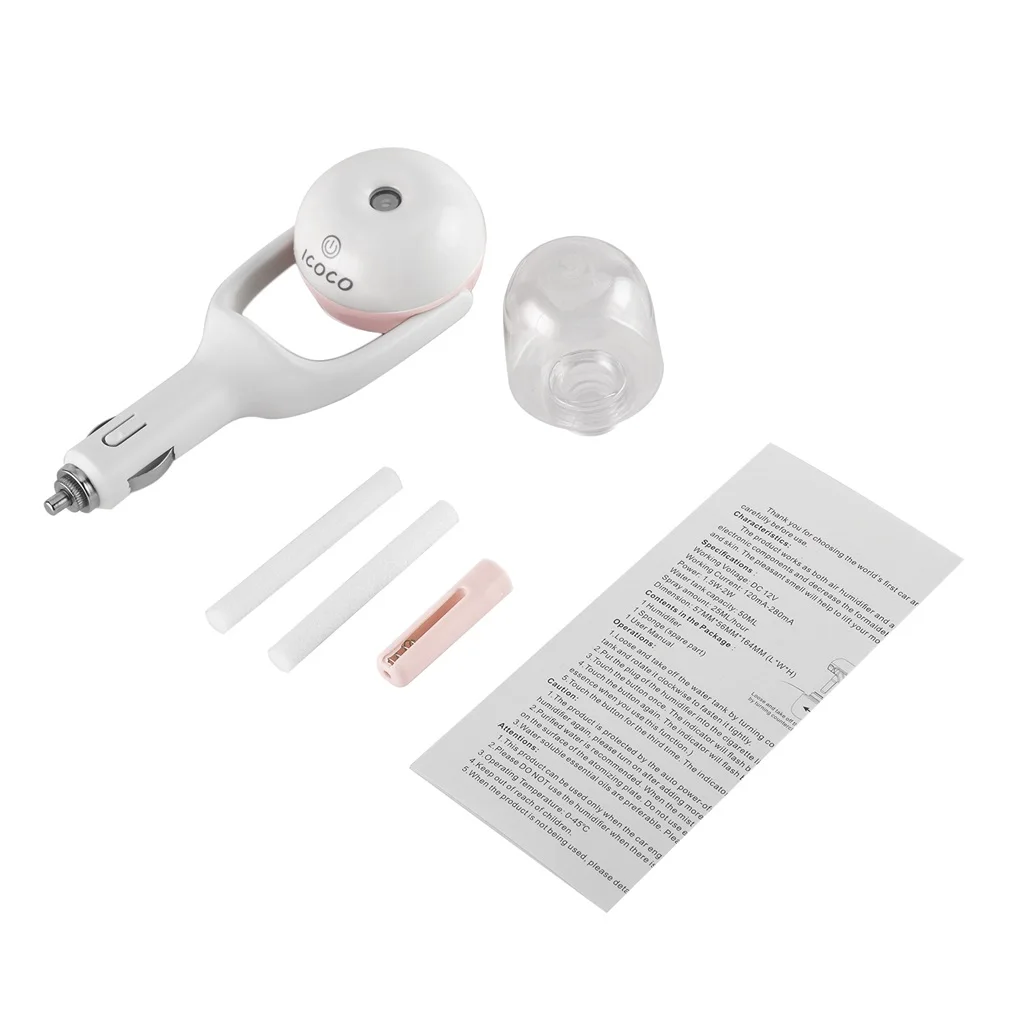 

ICOCO Mini Portable Car Aromatherapy Charger Humidifier Aroma Essential Oil Diffuser Fresh Purification 180 Degree Rotation