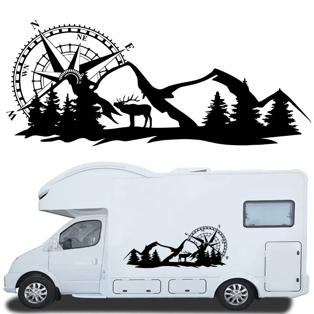 1 Pair Compass Motorhome Vinyl Graphic - Nautical Camper Car Caravan Stickers Decals | Автомобили и мотоциклы