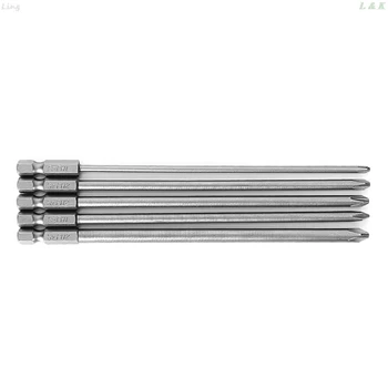 

5 Pcs 1/4'' 150mm Long S2 Magnetic Cross Head PH1 PH2 Electric Screwdriver Bit