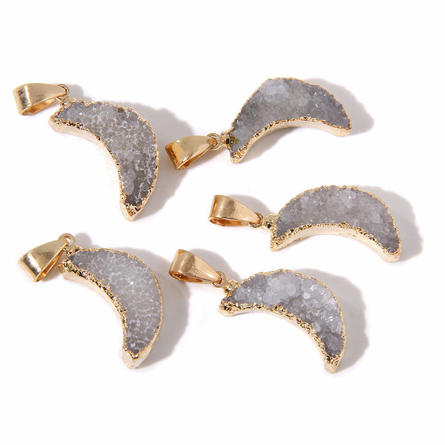 Druzy Stone Pendants Irregular Crystal Winding Pendant Agates Quartzs Aventurine Amethysts Charms For Necklace Jewelry