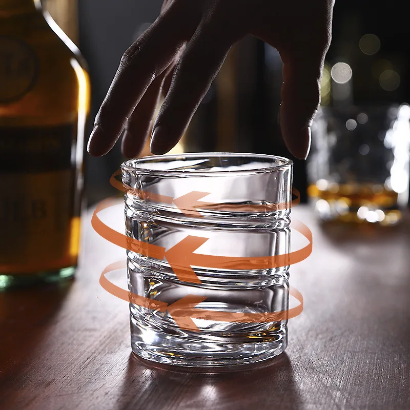 Rotating Whiskey Glass Tumbler 280ML Aerates Spirits Unlocks Complex Flavors Aromas