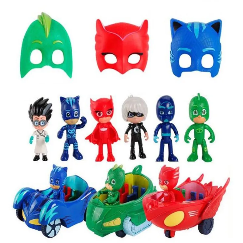 Pj Masks Series Anime Parking Lot Park Track Mask Kids Toys Set Action Figure Model Children Birthday Christmas Gifts