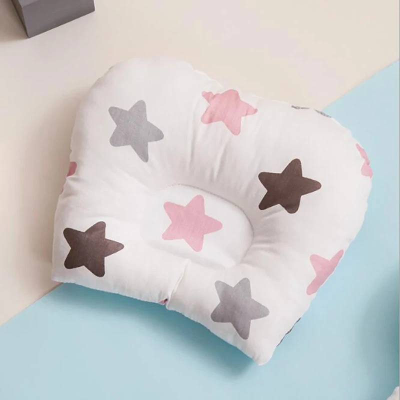 Baby Flat Head Pillow Newborn Infant Sleeping Cushion Stroller Portable Crib Pillows Cotton Baby Room Bedding