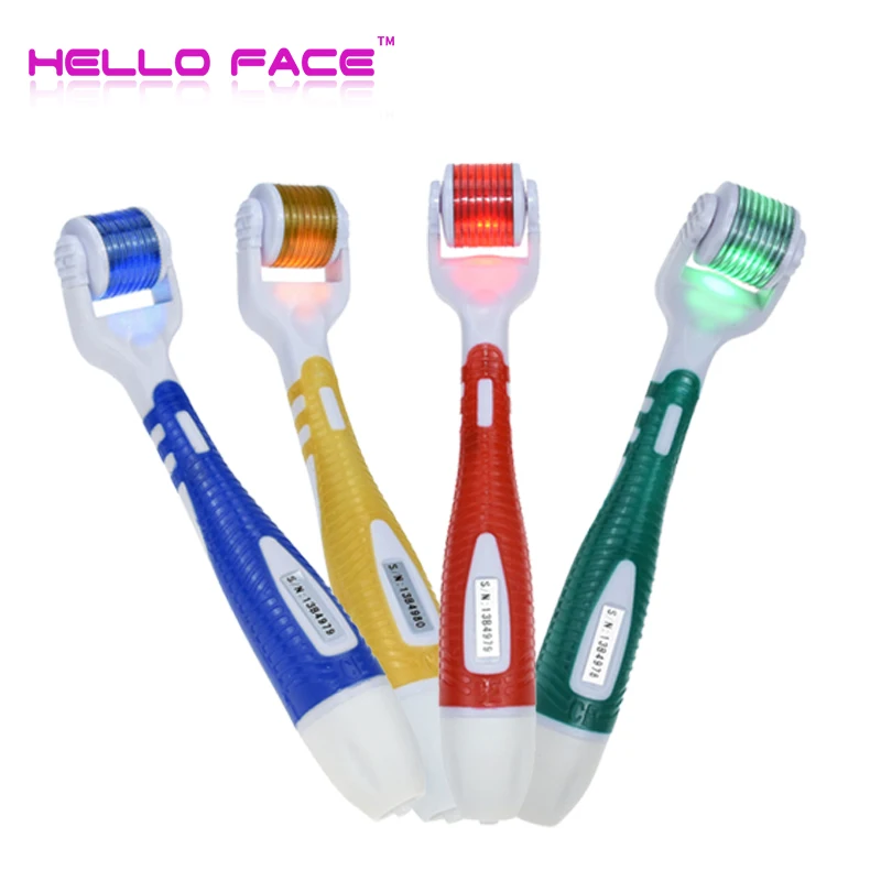 

Hello Face LED Derma Roller Photon Micro Needles Theraphy For Pigmentation Mesoroller Microneedle Machine Facial Skin Care Tool